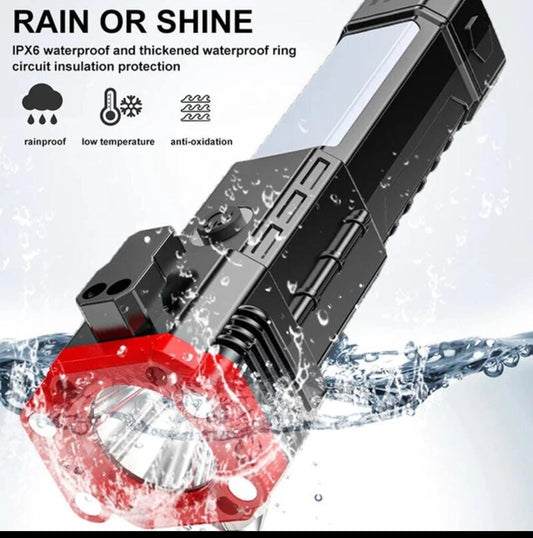 LED 3W POWERFULL TORCH     Multifunctional Emergency Escape Tool Window Breaker Seatbelt Cutter LED Car Rechargeable Powerful Safety Hammer Flashlight